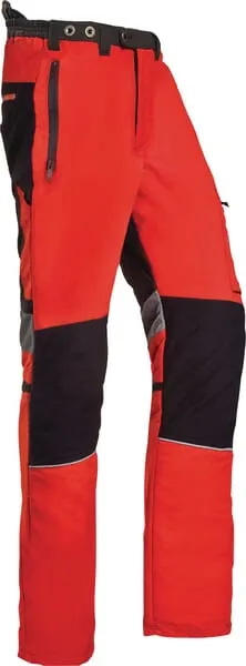 Protipořezové kalhoty 1SPV, červené/šedé, vel. S