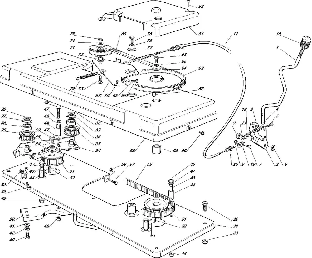 Řezací lišta - pohon - kryt sečení pro Castelgarden typ 102 - r.v. 2000