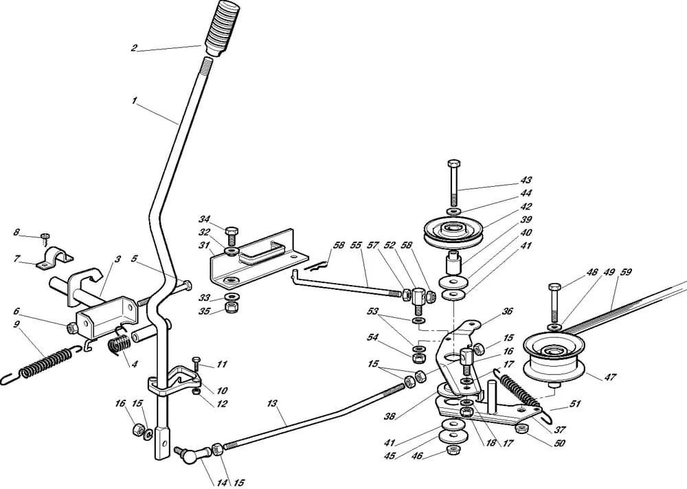 Řezací lišta - pohon - kryt sečení pro Castelgarden typ F72-F72 Hydro - rok výroby 2000