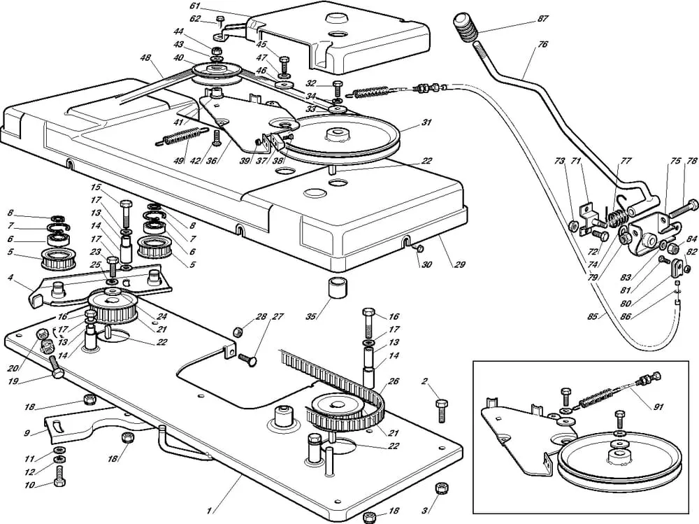 Řezací lišta - pohon pro Castelgarden typ 102-122 Hydro - r.v. 2000