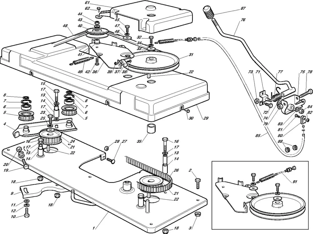 Řezací lišta - pohon pro Castelgarden typ 102-122 / 102-122 Hydro - r.v. 2001