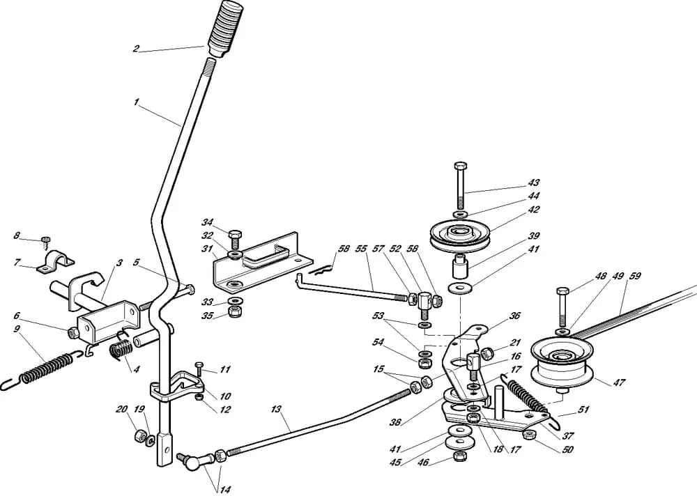Řezací lišta - pohon - kryt sečení pro Castelgarden typ F72-F72 Hydro - rok výroby 2001