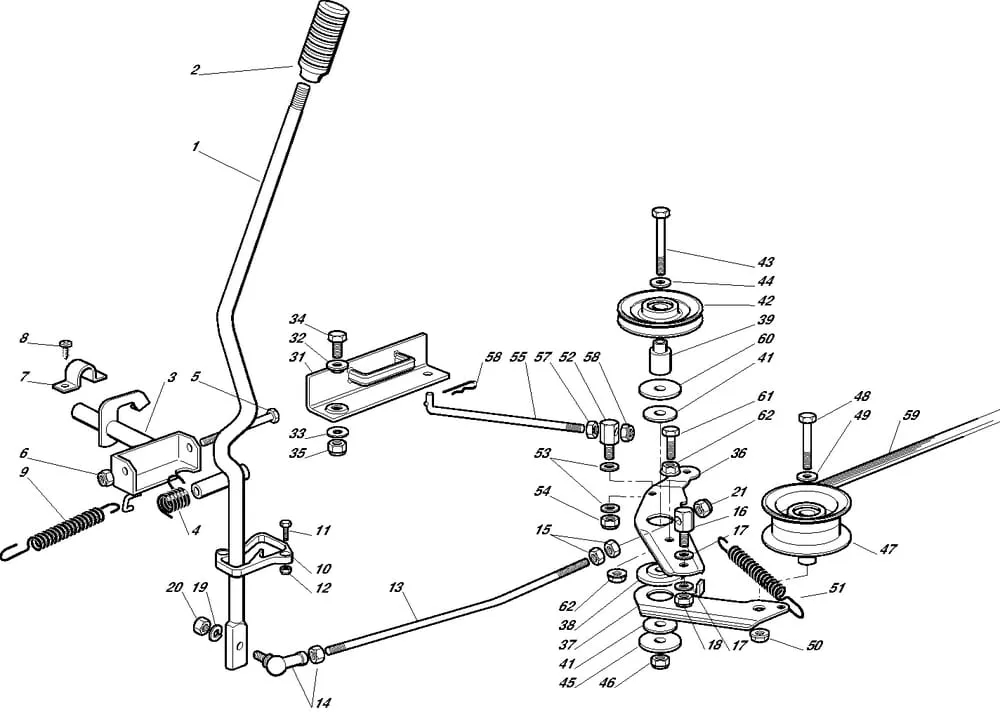 Řezací lišta - pohon - kryt sečení pro Castelgarden typ F72-F72 Hydro - rok výroby 2002