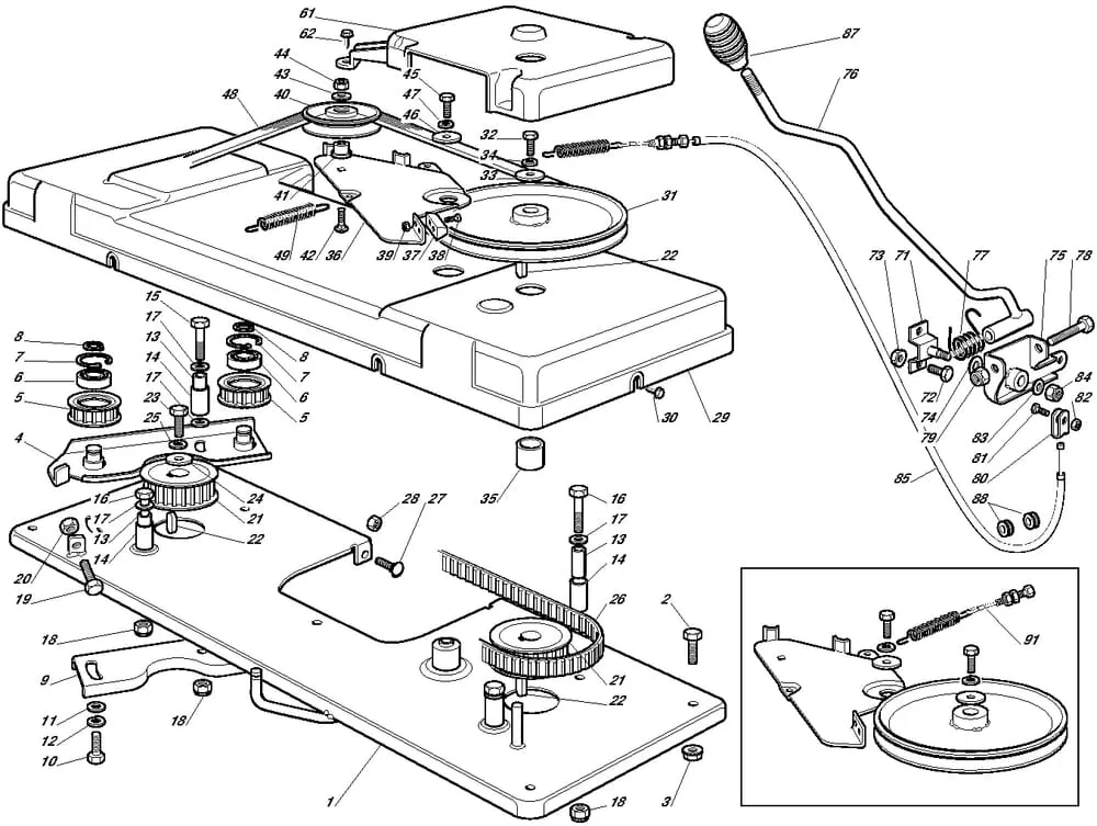 Řezací lišta - pohon pro Castelgarden typ 102-122 / 102-122 Hydro - r.v. 2003