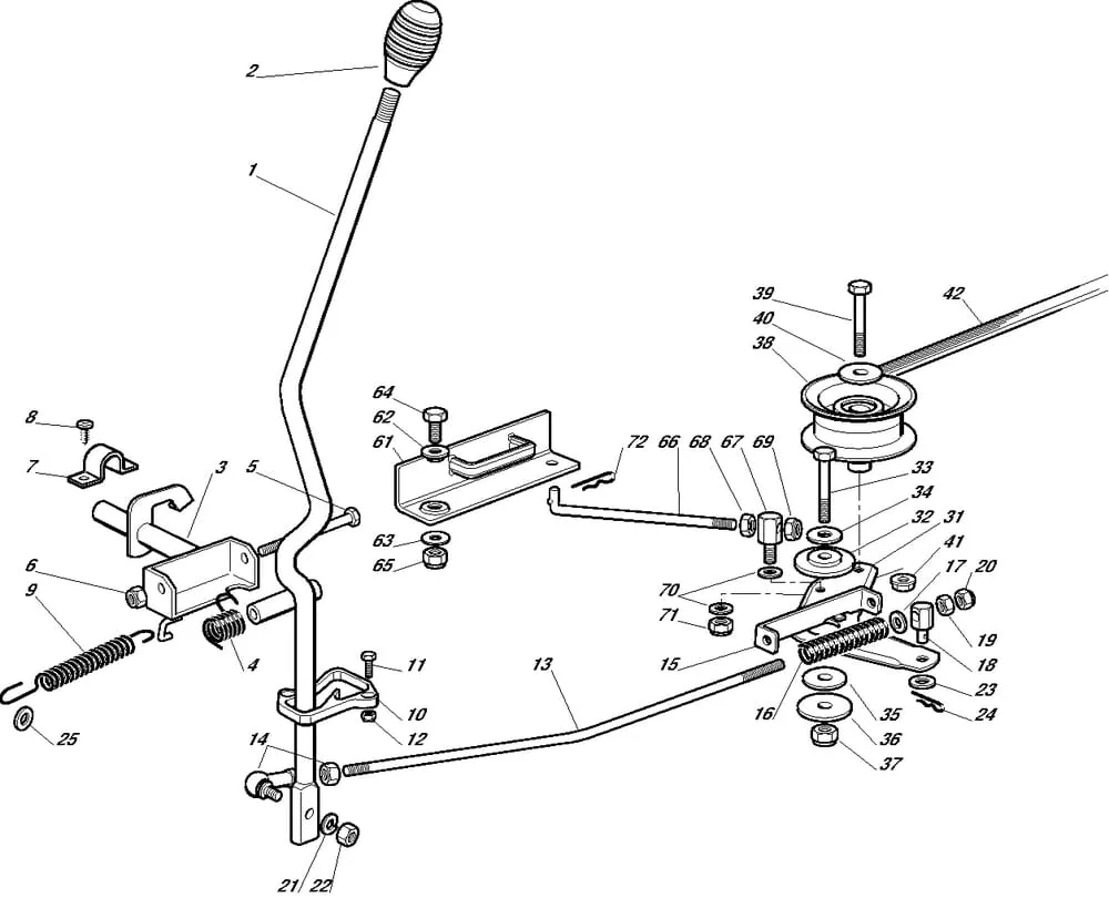 Řezací lišta - pohon - kryt sečení pro Castelgarden typ F72-F72 Hydro - rok výroby 2003