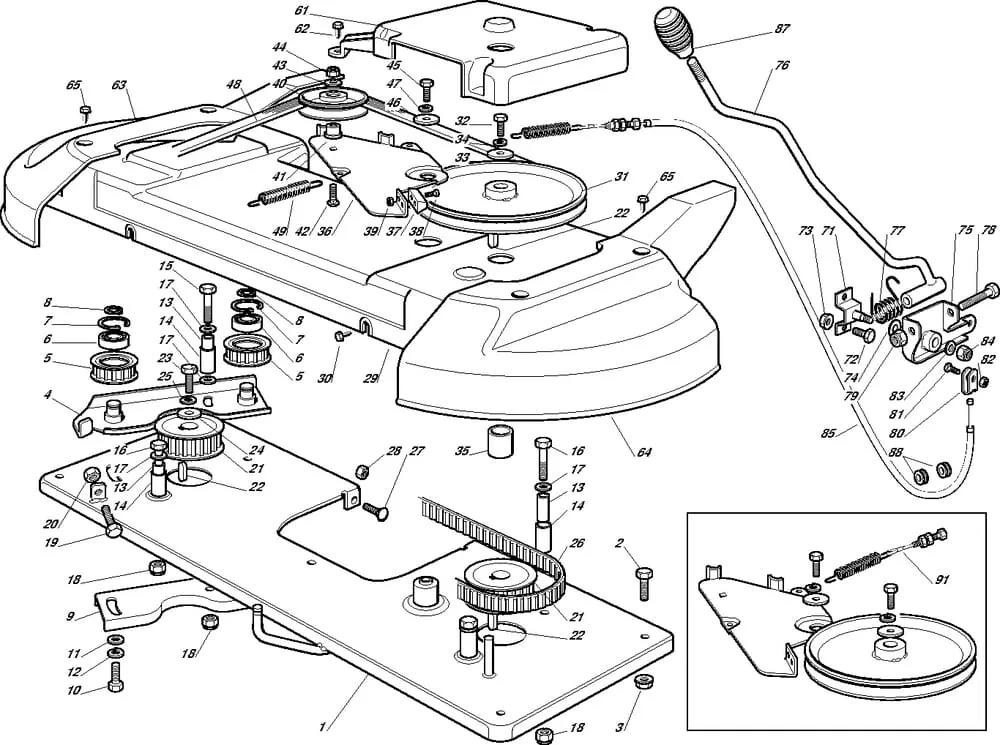 Řezací lišta - pohon pro Castelgarden typ 102-122 / 102-122 Hydro - r.v. 2005
