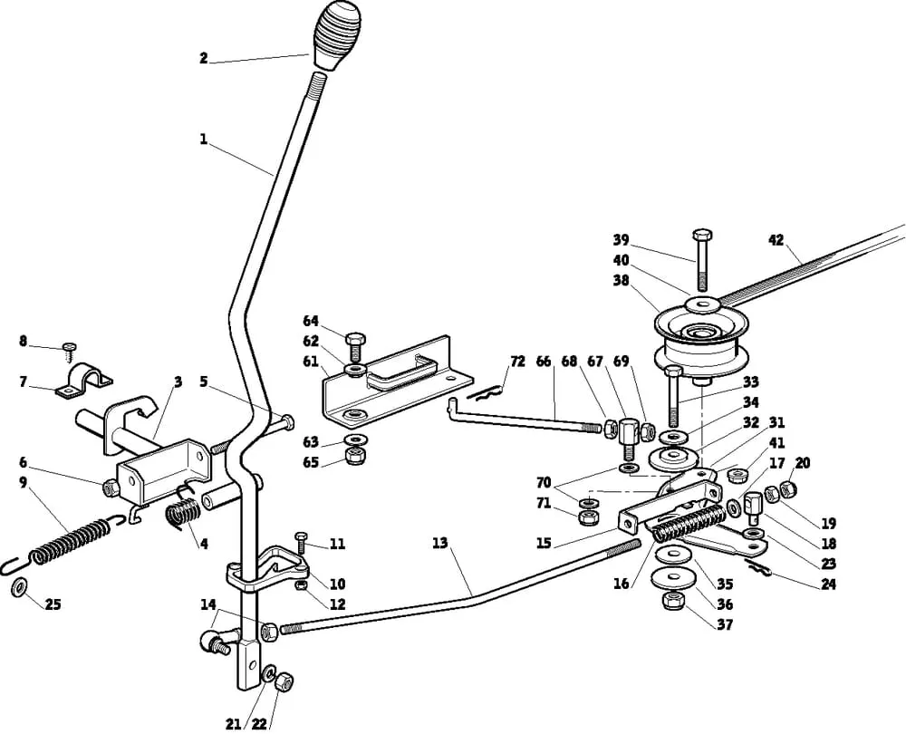 Řezací lišta - pohon - kryt sečení pro Castelgarden TYP F72-F72 Hydro - rok výroby 2007