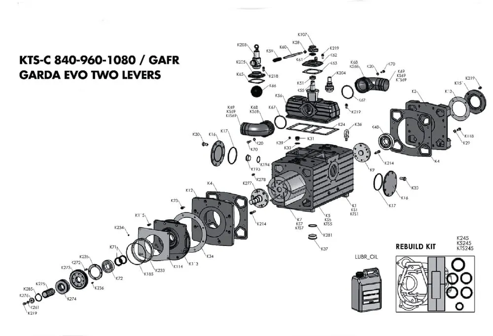 Čerpadlo vhodný pro BP KTS RevoBlock 224 KTS-C 1080 GAFR GARDA EVO