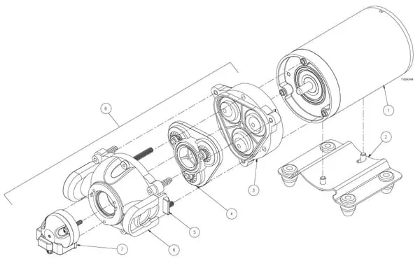 Spare parts for NorthStar pump 8,3 lpm 12v, serie 2272