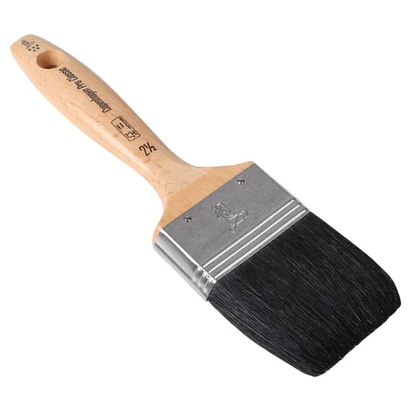 Classic flat paintbrush V star, black pigshair 65mm