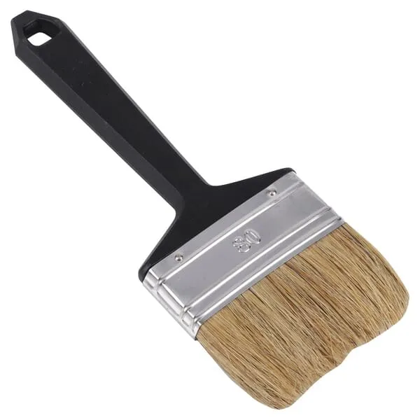 Plochý štětec s bílými prasečími štětinami, jednorázový, vel. 80