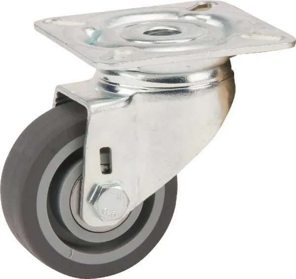 Otočná kola s upeňovací destičkou a gumovým běhounem 40 – 100kg