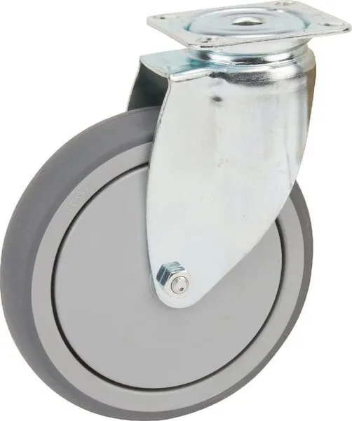 Galvanicky zinkované otočné kolečko s montážní plotýnkou