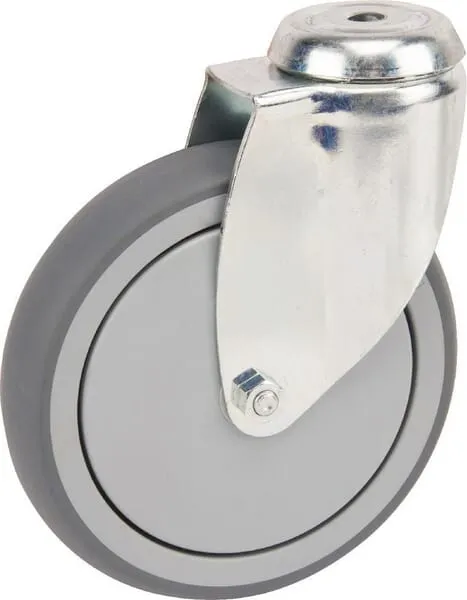 Galvanicky zinkované otočné kolečko s osovým upevňovacím otvorem