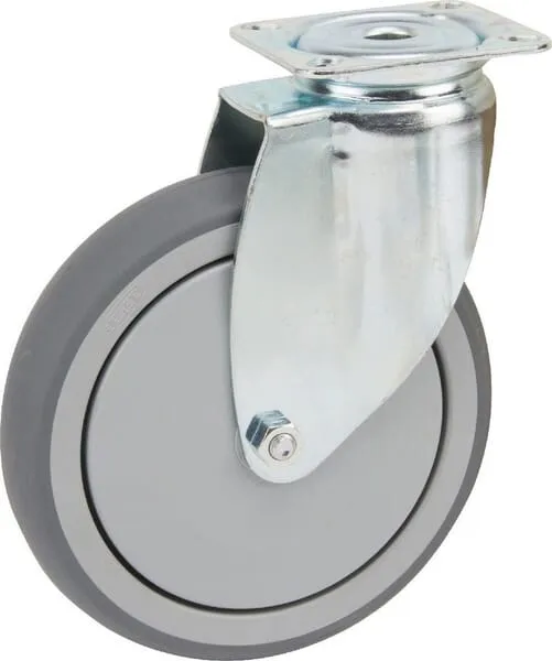 Galvanicky zinkované otočné kolečko s montážní plotýnkou