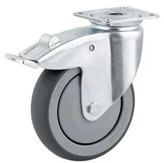 Galvanicky zinkované otočné kolečko s montážní plotýnkou