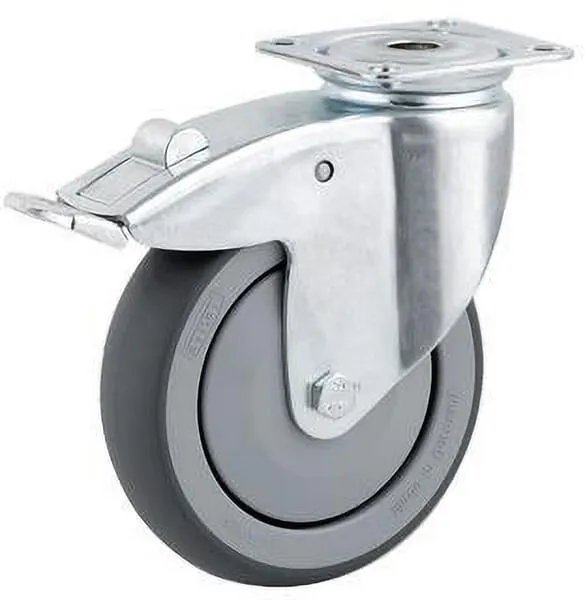 Otočná kola s brzdou, upevňovací destičkou a gumovým běhounem 40 – 100kg