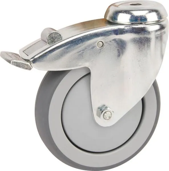 Galvanicky zinkované otočné kolečko s osovým upevňovacím otvorem