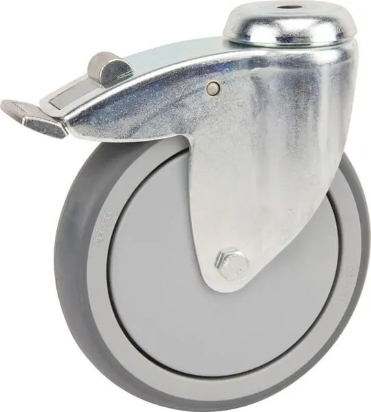 Galvanicky zinkované otočné kolečko s osovým upevňovacím otvorem