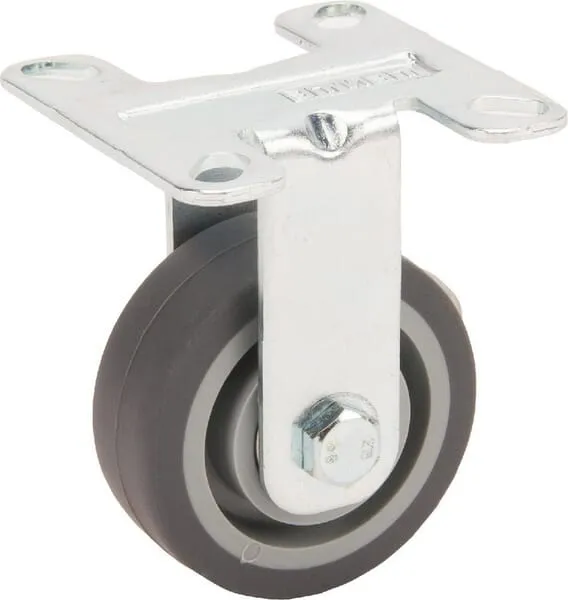 Pevné kolečko, pryž, Ø 50 x 19 mm, montážní destička 55 x 55 mm, nosnost 40 kg, Tente