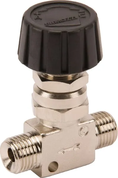 Regulační průtokový ventil s mužským připojením k montáži tabule, typu 2819