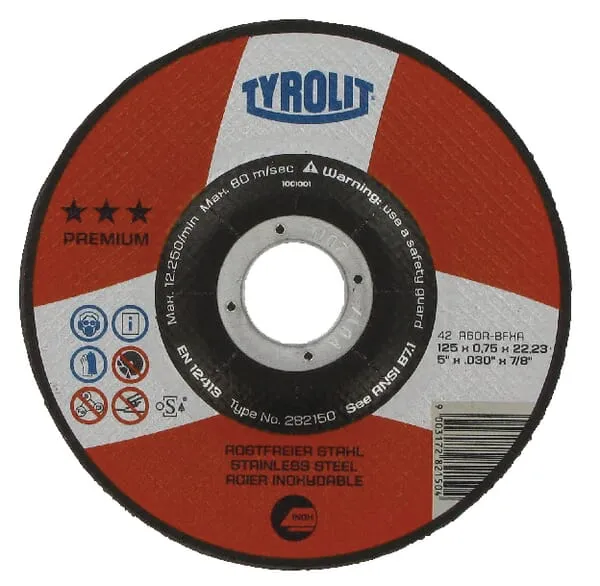 Řezné kotouče, nerezová ocel, zalomené