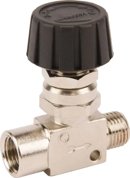 Regulační průtokový ventil s mužským/ženským připojením k montáži tabule, typu 2829