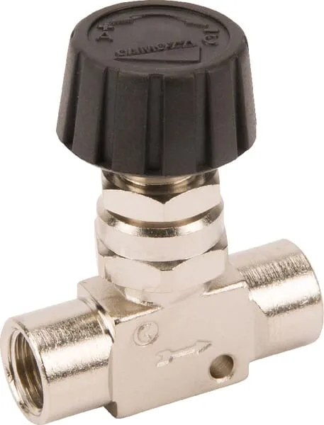 Regulační průtokový ventil s ženským připojením k montáži tabule, typu 2839