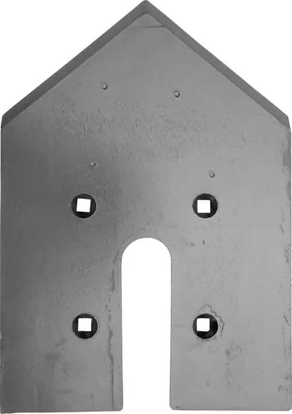 Radlice kultivátoru 350x240x12 mm, tvrzená, plochá, 4 otvory, vhodná pro Lemken