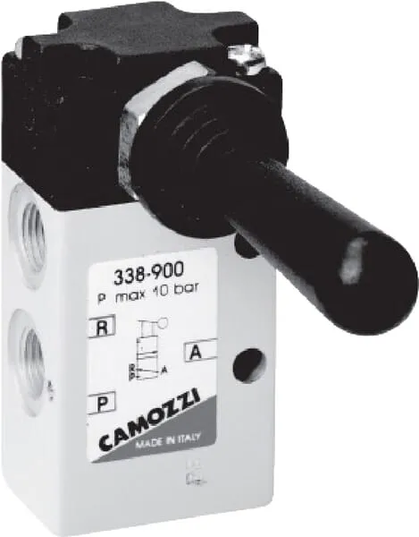 3/2cestný ruční pákový ventil, aretační