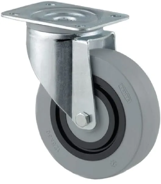 Otočné kolečko s šedým polyamidovým běhounem a gumovým středem kola