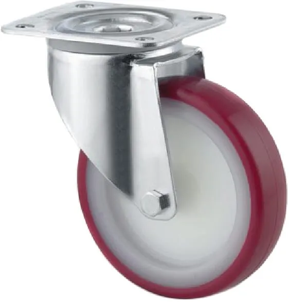 Otočná kola s upevňovací destičkou a polyuretanovým běhounem 100 – 350kg