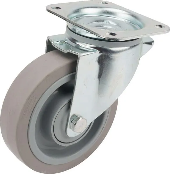 Otočná kola s upevňovací destičkou a gumovým běhounem 160 – 400kg