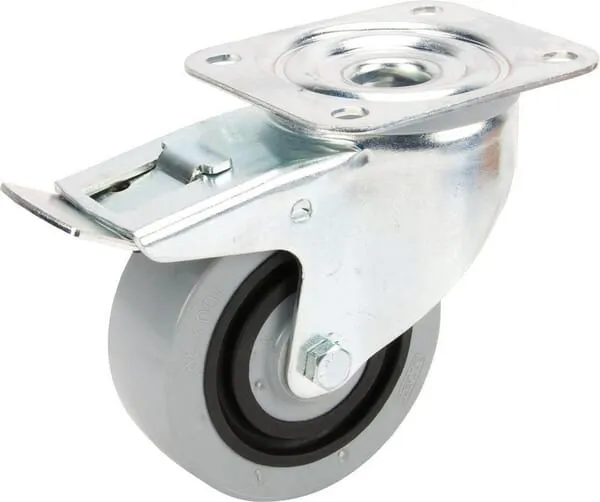 Otočné kolečko s šedým polyamidovým běhounem a gumovým středem kola