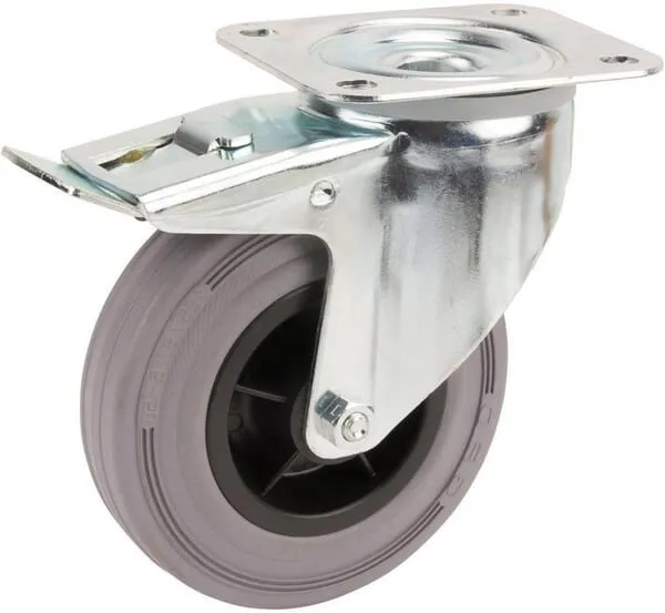 Otočné kolečko s šedým gumovým běhounem