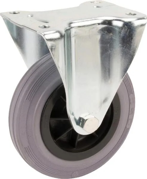 Pevná otočná kola s upevňovací destičkou a gumovým běhounem 70 – 205kg