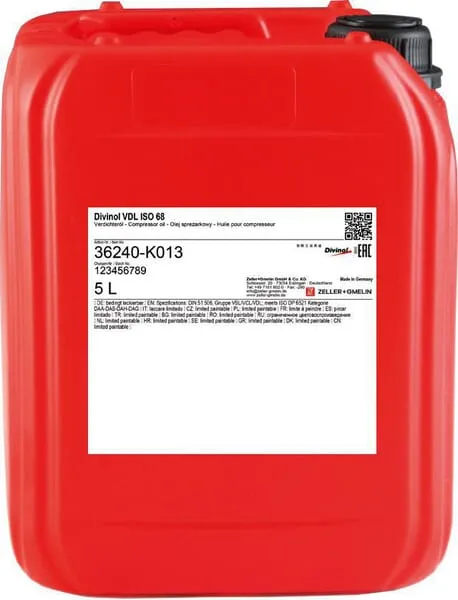 Compressor oil VDL ISO 68 Divinol