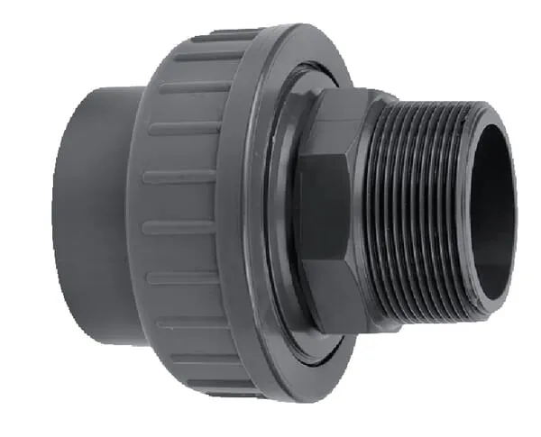 PVC-U spojka - Objímka (PVC) x Vnější závit (BSP)