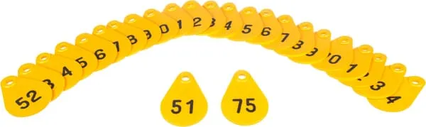 Známka na krk č. 51-75, žlutá