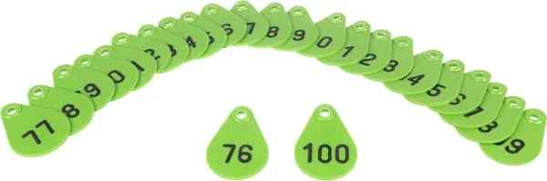 Známka na krk č. 76-100, zelená