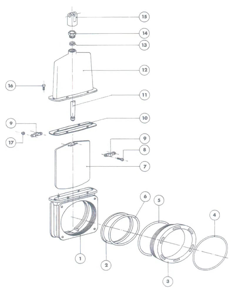 Originální MZ - deskové šoupátko 8" s přírubou a náhradními díly (staré verze)