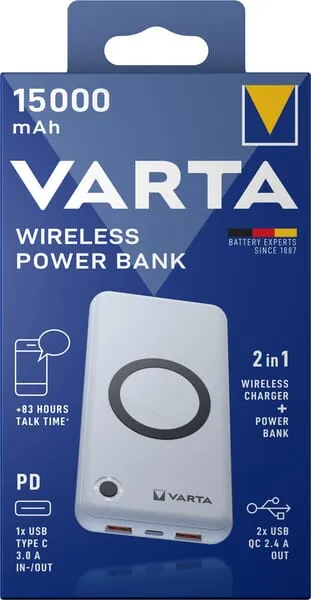 Bezdrátová powerbanka 15 000 mAh