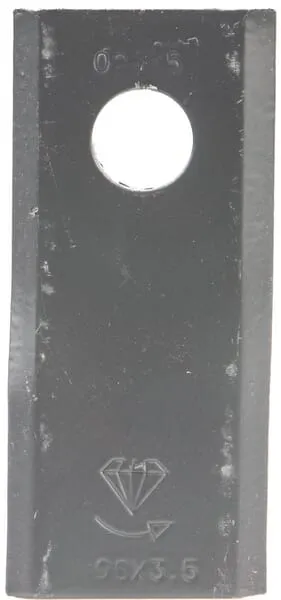 Nůž rotační sekačky rotace vlevo 98 x 45 x 3,5 mm; otvor Ø 16,5 mm; vhodný pro Morra; 25 ks/bal.