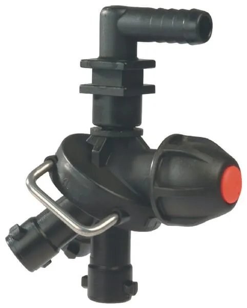 Koncový díl držáků trysek pro montáž na hadici, trojnásobný, s pojiskou proti úkapu, připojení na bajonet