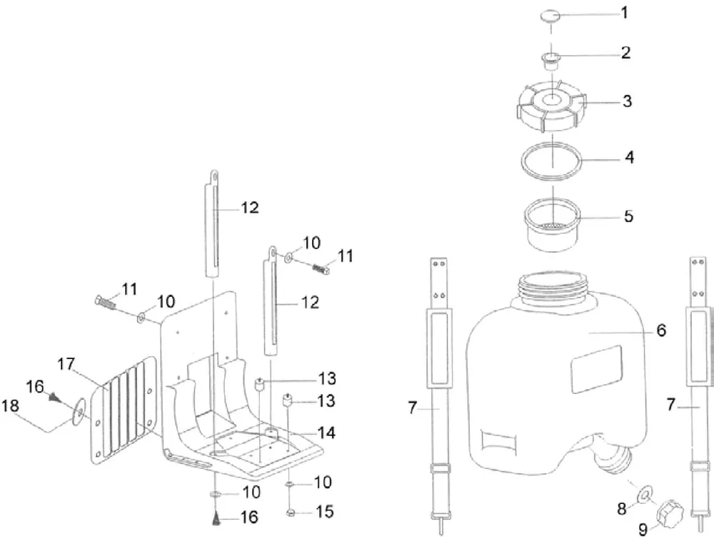 Nosná konstrukce, nádrž, popruh