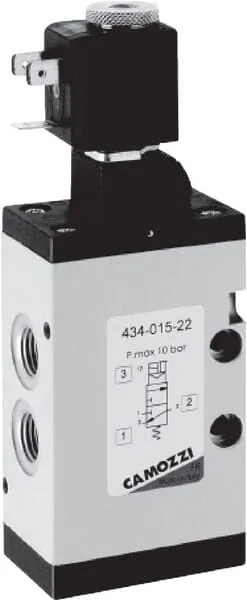 Ventil elektromagnetický 3/2-cestný, monostabilní, normálně uzavřený