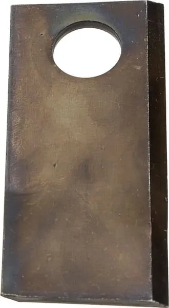 Nůž rotační sekačky rotace vlevo 108 x 49 x 4 mm; otvor Ø 21 mm; vhodný pro Pöttinger; 25 ks/bal.