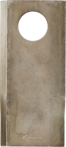 Nůž rotační sekačky rotace vpravo 108 x 49 x 4 mm; otvor Ø 21 mm; vhodný pro Pöttinger; 25 ks/bal.