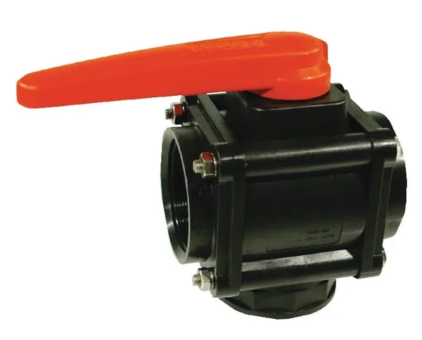 Arag, kulové kohouty, 3-cestné, šroubované, spodní připojení