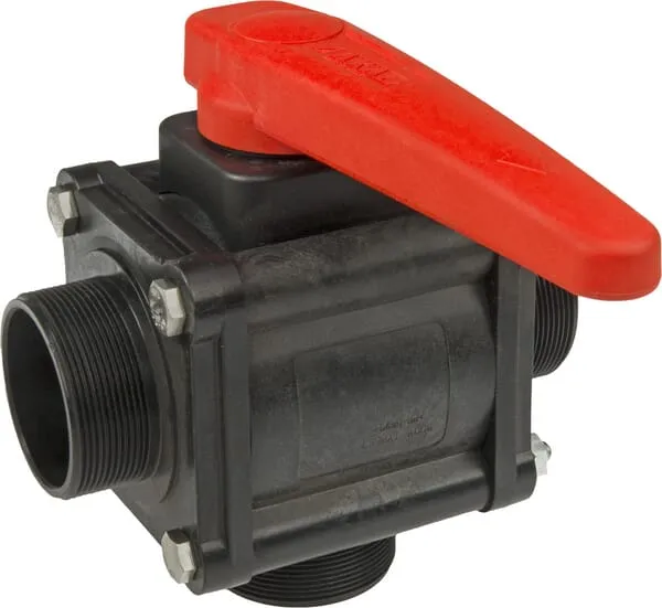 3cestný kulový kohout 2" samčí závit, kule UHMW